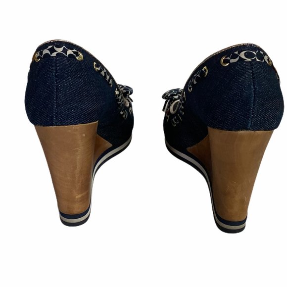 Coach Thalia Peep Toe Cork Wedge - Picture 5 of 8